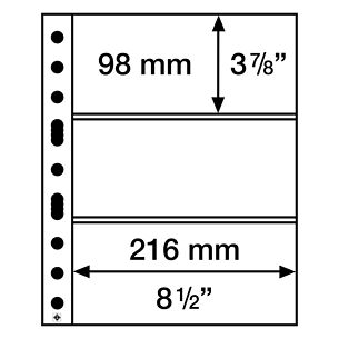 Pochettes plastiques Grande Easy, 3 poches transversales pour billets, transparentes, 50x