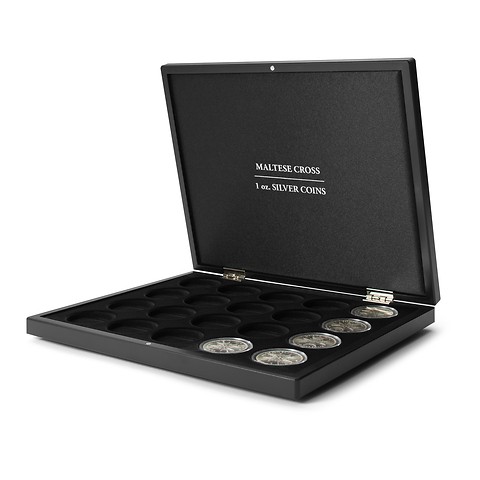 Volterra Uno - Coffret pour 20 pièces en argent « Croix de Malte » en capsules