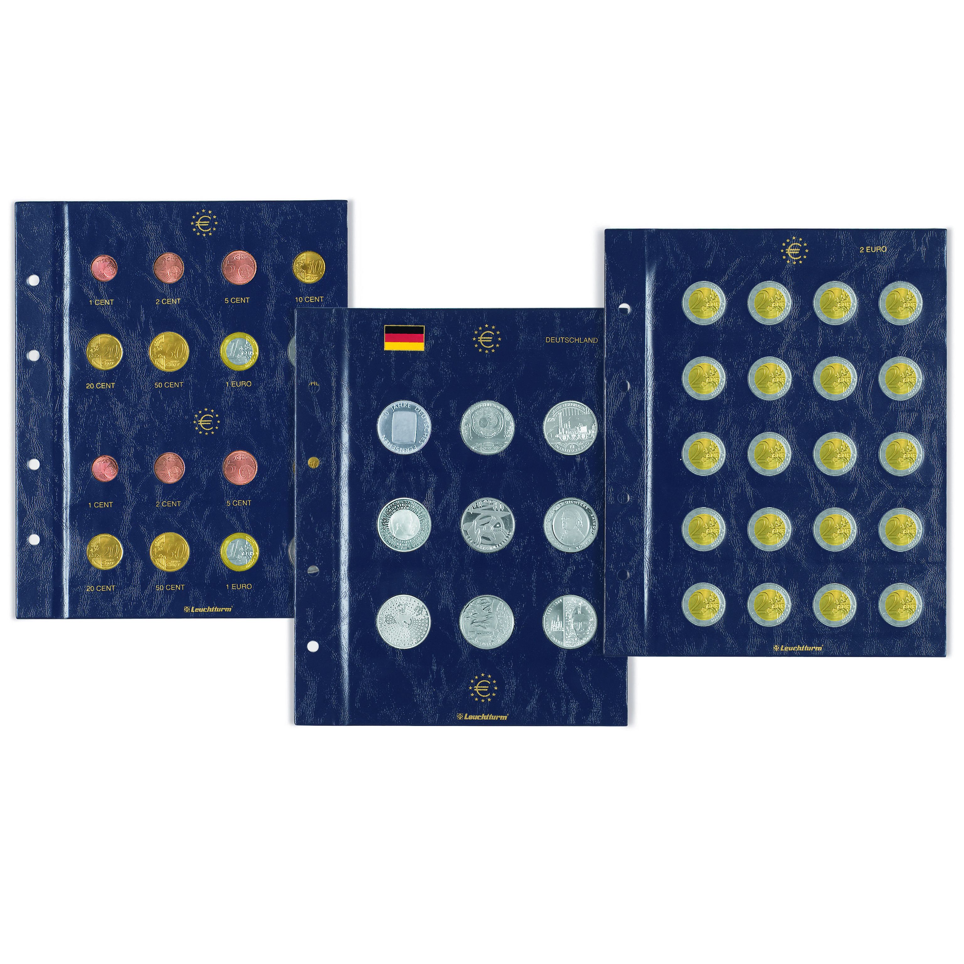 Album Numismatique pour 25 séries d' Euros, format OPTIMA, bleu