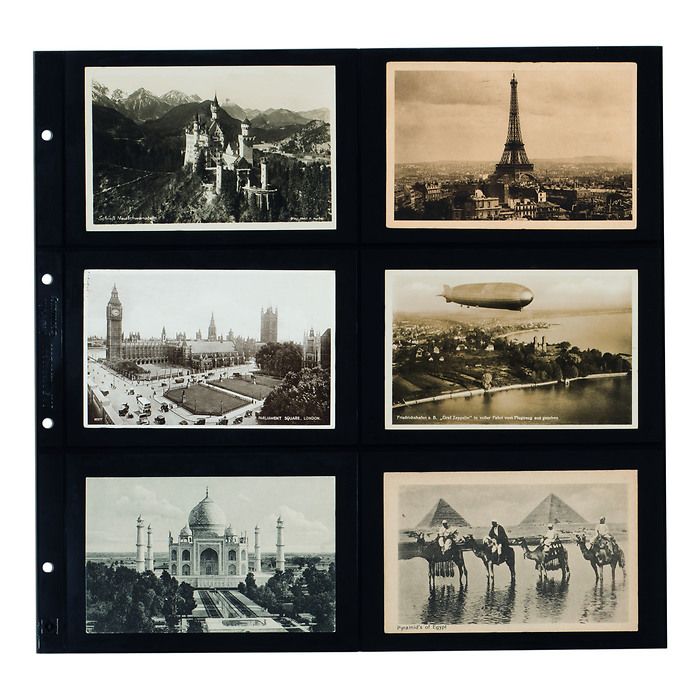 Pochettes plastiques Maximum,  pour nouvelles cartes postales, format paysage, noir