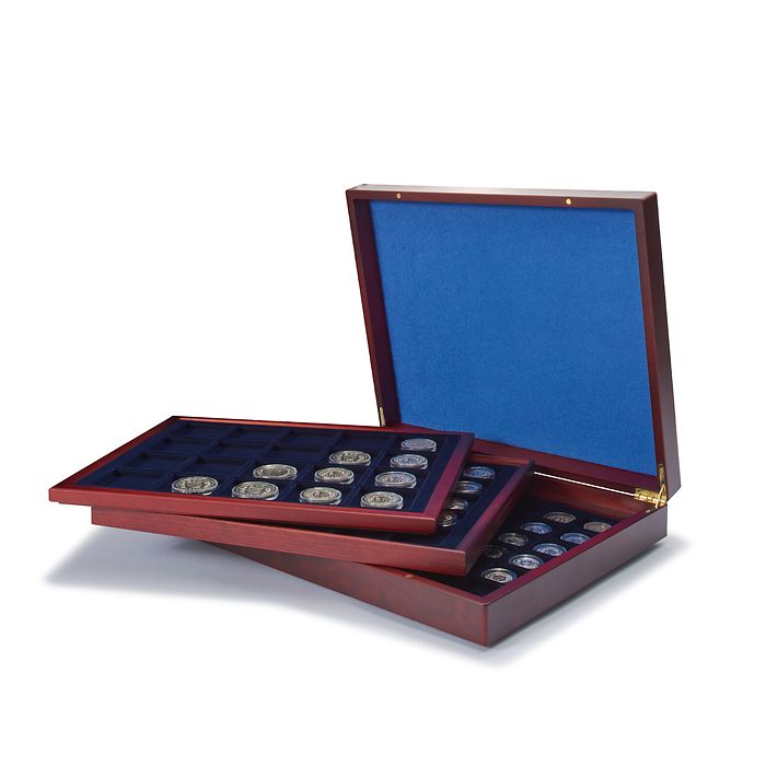 Volterra Trio - Coffret Numismatique avec compartiments carrés pour 30, 39 et 48 mm Ø