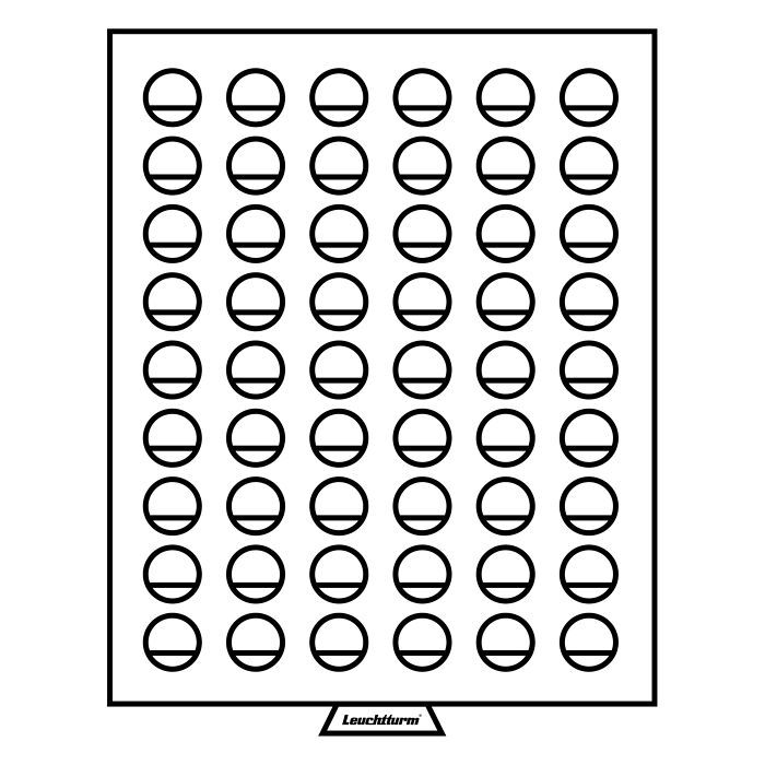 Médaillier MB 54 Compartiments circulaires de 26 mm Ø, teinte fumée