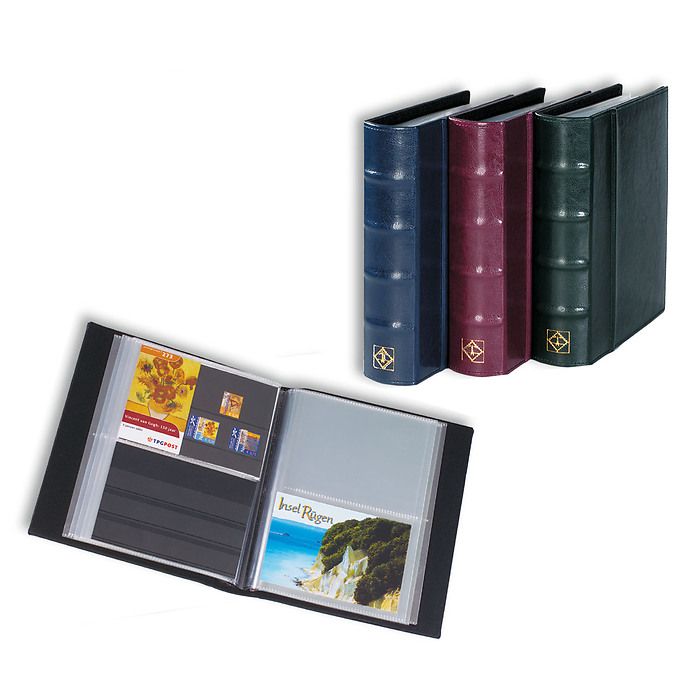 Album de cartes postales CL, incl. 50 pochettes transparentes, bleu