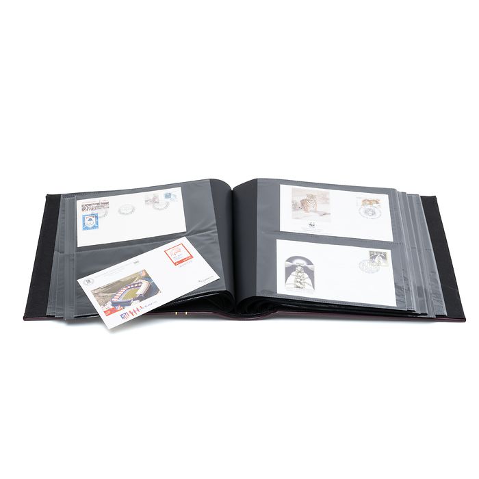 Album pour 200 FDC ou lettres  en C6, cassette de protection incluse, rouge