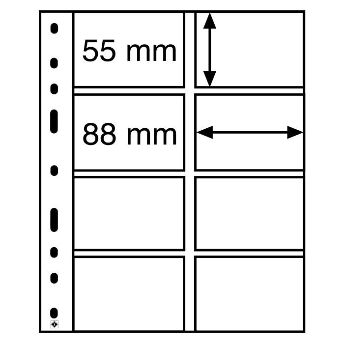 recharges Optima, 8 cases, transparentes, paquet de 10léphoniques, transparent