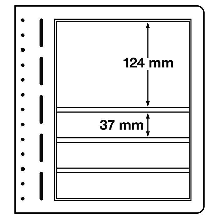 LEUCHTTURM feuilles neutres LB, 4 compartiments, 190x124 mm, 190x37 mm