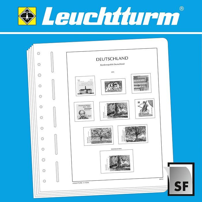 LEUCHTTURM Feuilles d'album neutres pour Feuilles de 10, format: 129x91 mm