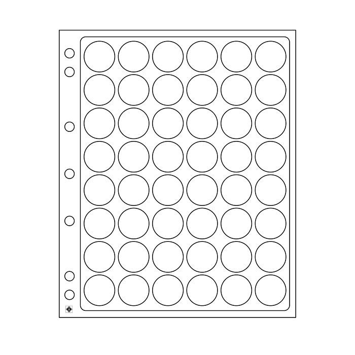 Feuilles en plastique Encap pour 48 capsules avec un diamètre de l'intérieur de 22 à 23m