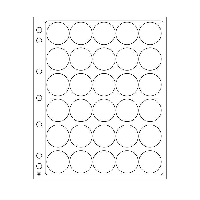 Feuilles en plastique Encap pour 30 capsules avec un diamètre  de l'int´rieur de 30 à 31mm