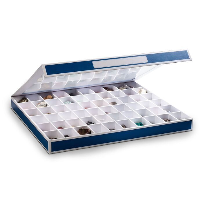 Showroom boîte de collecte avec 60 compartiments, bleu
