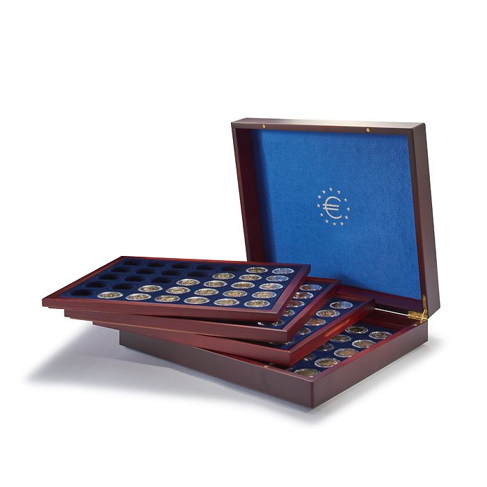 Volterra Quattro - Coffret Numismatique pour 140 pièces de 2 euros en capsules