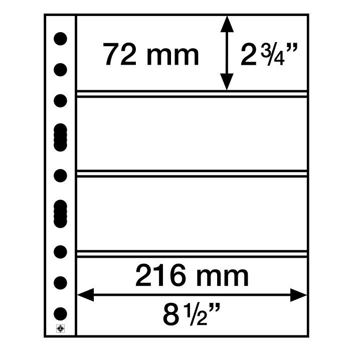 Pochettes plastiques Grande Easy, 4 poches transversales pour billets, transparentes, 50x