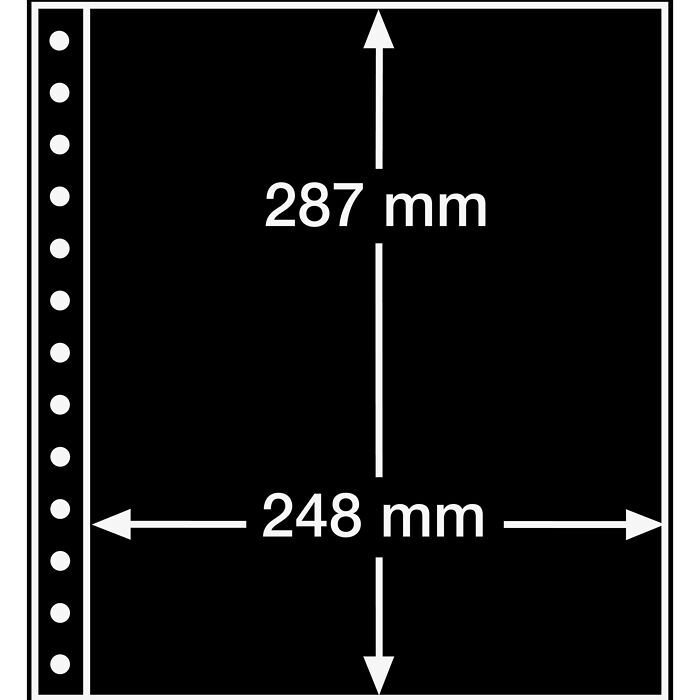 LEUCHTTURM Feuilles R, 1 compartiment, noir, paq. de 5