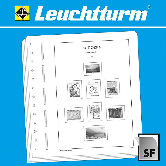 LEUCHTTURM SF-Feuilles préimprimées Andorre Poste française 2020-2023