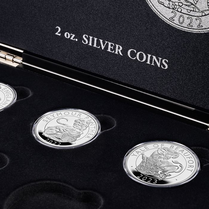 Volterra Uno - Coffret Numismatique pour 10 pièces en argent « Tudor Beasts » en capsules