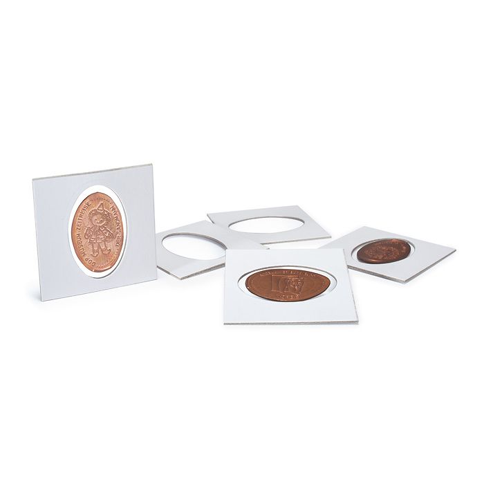 Matrix etuis carton , blanc,Pressed Pennies, autocol lants,  paquet de 25