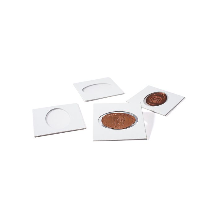 Matrix etuis carton , blanc,Pressed Pennies, autocol lants,  paquet de 25